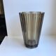 Vase in smoked glass pleated 70s