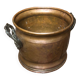 Old copper pot + vintage brass handles #a531