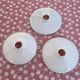 Set of 3 white opaline pendant lamps with scalloped collar.