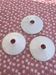 Set of 3 white opaline pendant lamps with scalloped collar.