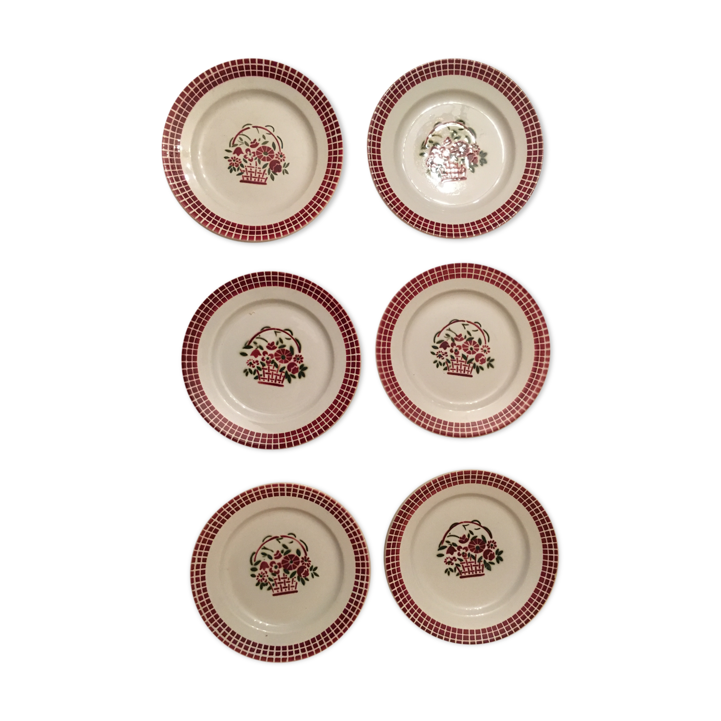 6 earthenware dessert plates