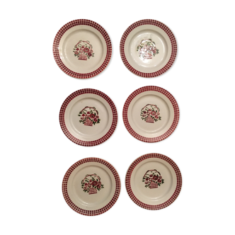 6 earthenware dessert plates