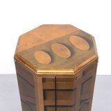 1970s antique octagonal gold storage cabinet