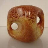 Italian ceramic cube vase by Roberto Rigon for Bertoncello, 1960s.