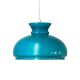 Large blue opaline glass pendant light 30 cm