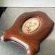 Art nouveau mahogany wooden frame measurements 27.5 cm x 20 cm  convex glass