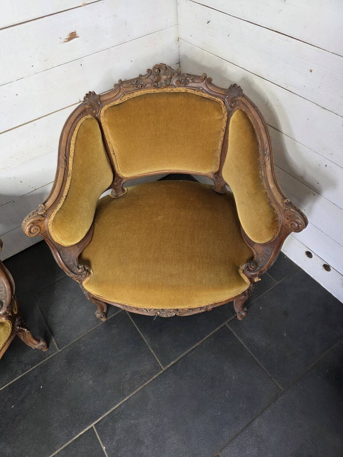 Paire de fauteuils marquise style Louis XV