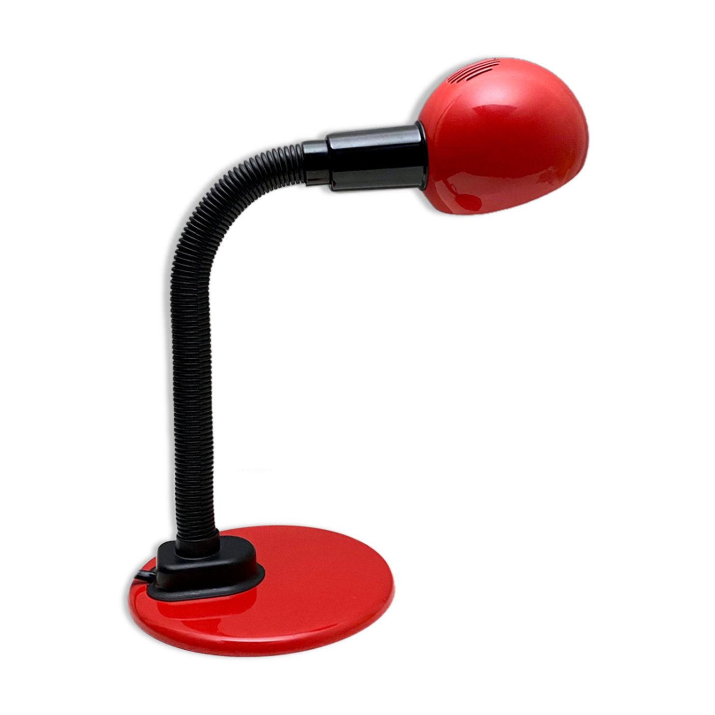 Desk lamp, vintage table lamp red, ball lamp