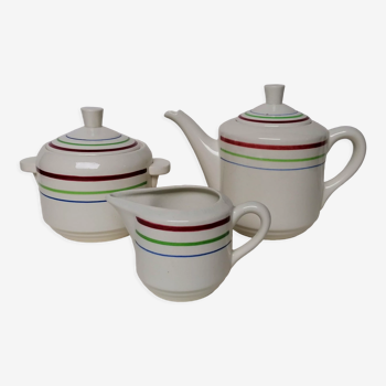 Set of Gien sugar teapot milk pot