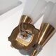 Pair of double wall sconces-corrugated plastic brass