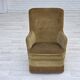 1970s, Danish highback back armchair, light green furniture velour.