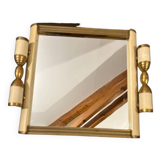 Plateau miroir laiton vintage