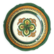 Henriot Quimper Breton earthenware plate – green-yellow-orange geometric pattern – Ø 24 cm