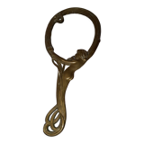 Miroir à main en laiton doré art nouveau 11x25cm