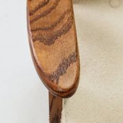Vintage Lounge Chair Oak Wood and Bouclè Fabric Scandinavian Design