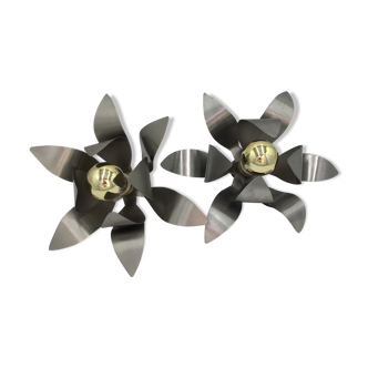 Flower-shaped applique duo
