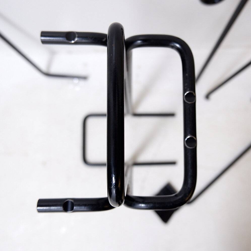 Ensemble d'accessoires de cheminée minimaliste en métal noir 'Mace-Line' par Ann Maes - 1970s