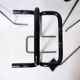 Minimalist black metal fireplace accessory set 'Mace-Line' by Ann Maes - 1970s