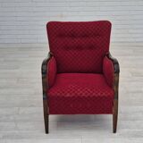 1950s, Danish design, armchair, original condition, red cotton-wool fabric.