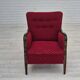 1950s, Danish design, armchair, original condition, red cotton-wool fabric.