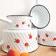Series of 4 vintage enamelled casserolles