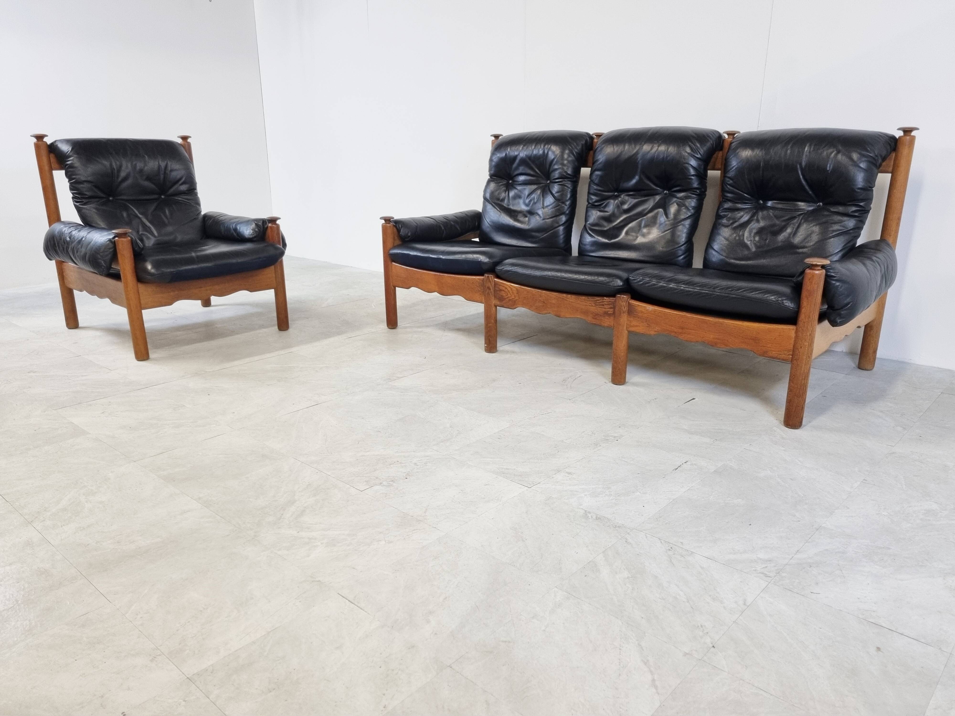 Ensemble de canapés brutalistes vintage, années 1970