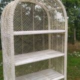 70s rattan shelf