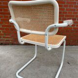 Cesca Chair model with armrest in white