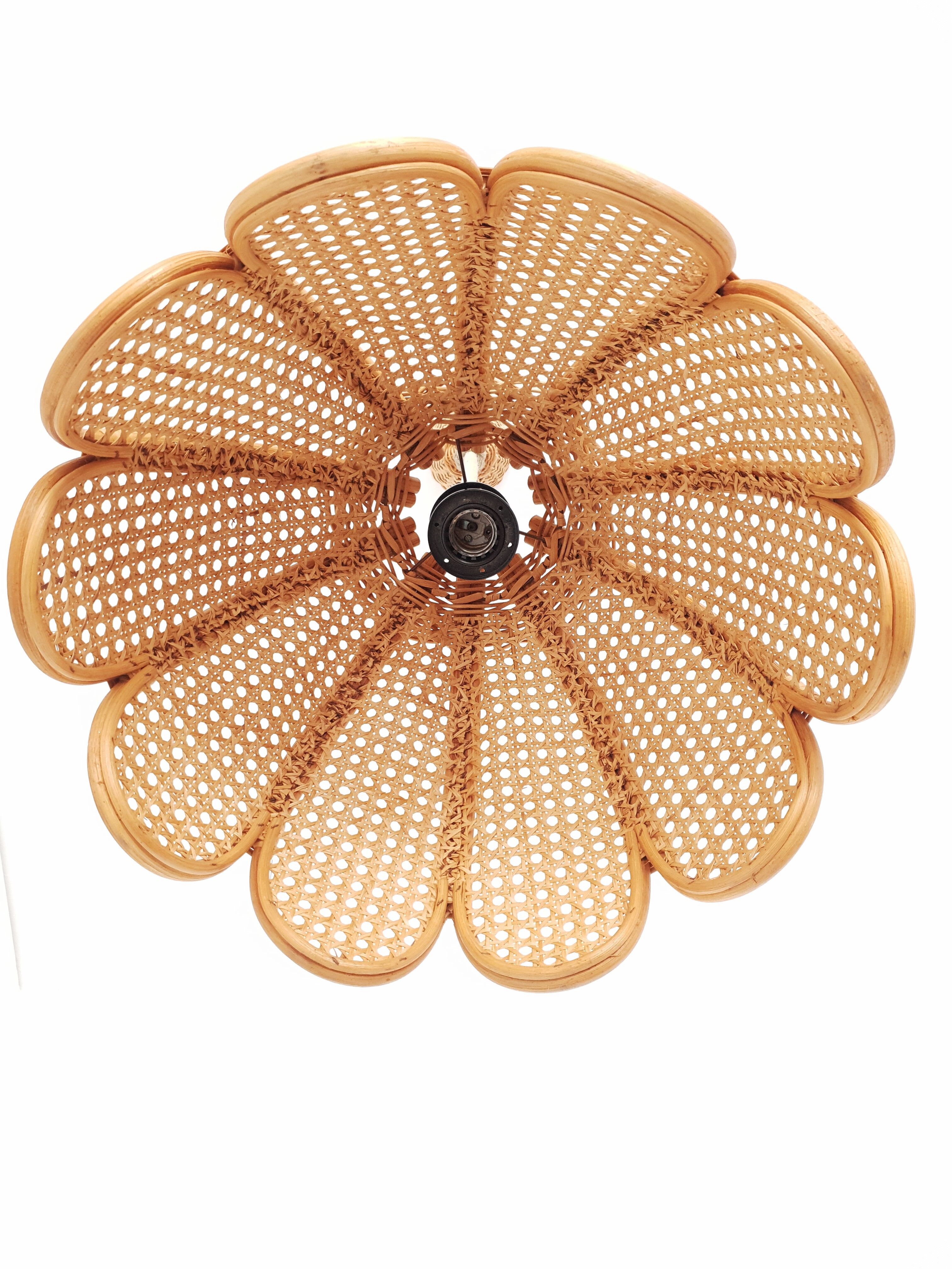 Wicker flower hanging