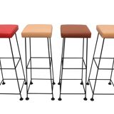 Ensemble de 4 tabourets de barre Wire années 1960