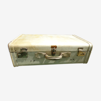 Vintage suitcase sheathed leather bets Lacombe