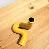 Yellow ceramic twist candle holder