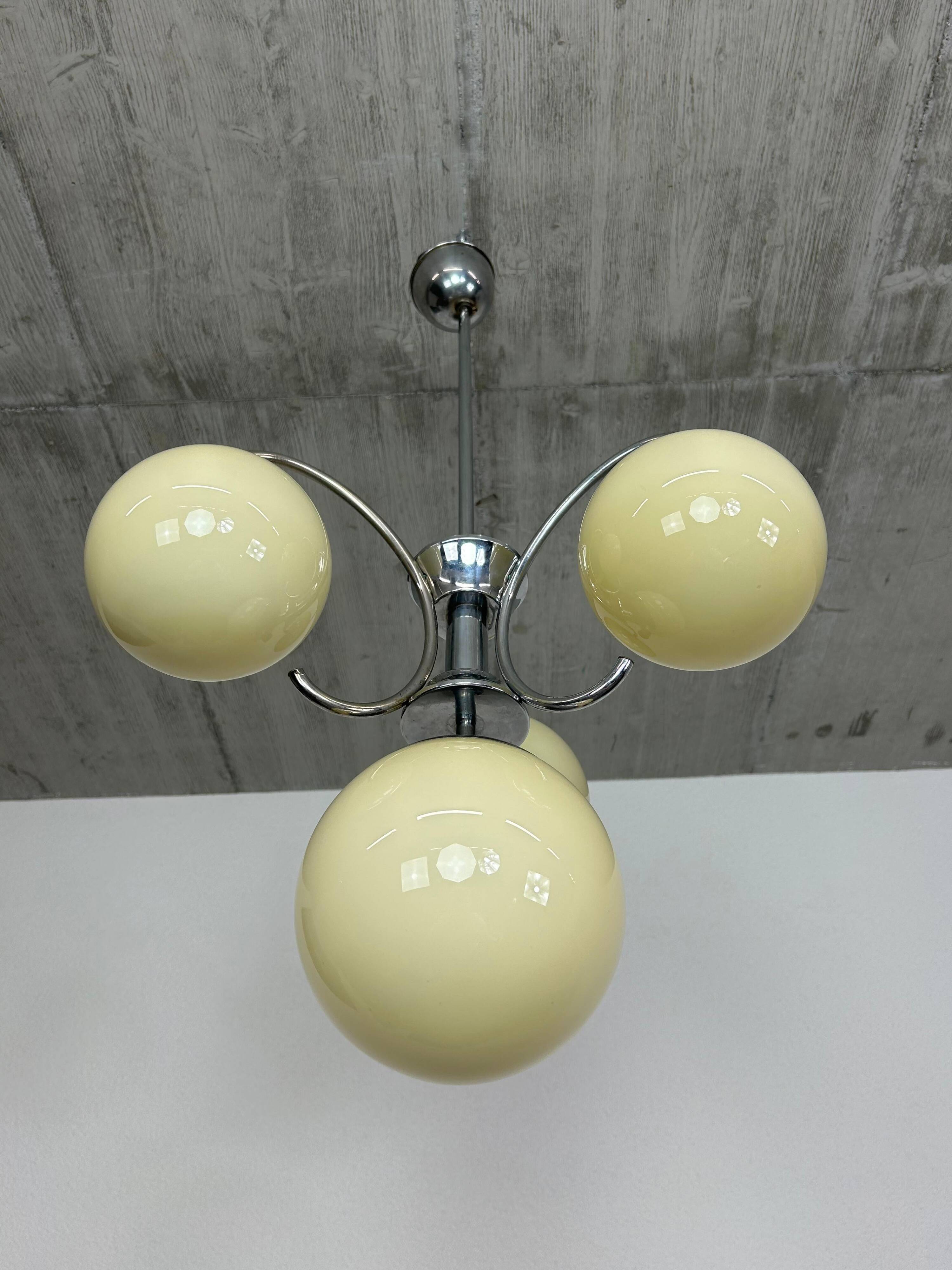Chrome Art Deco pendant lamp