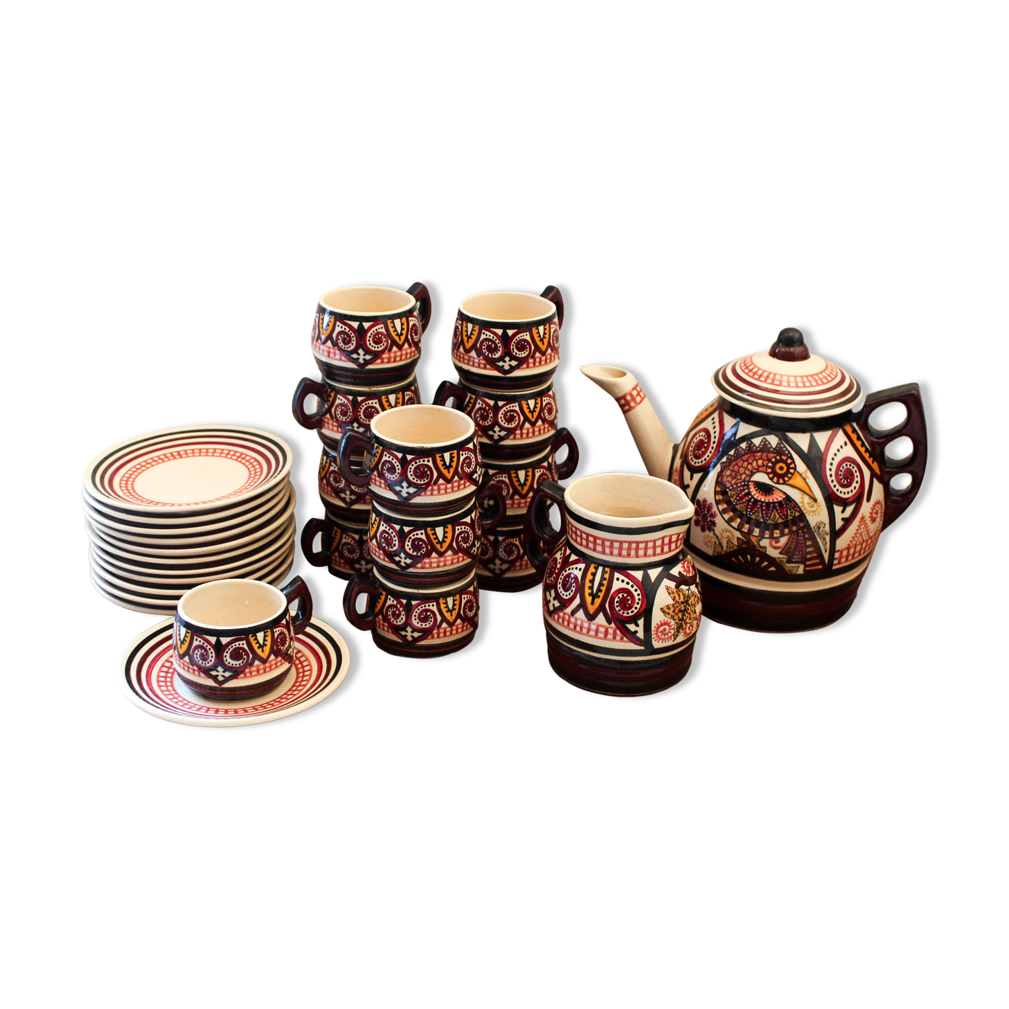 Paul Fouillen Quimper coffee service 40s