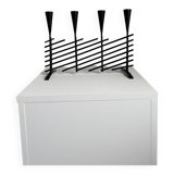 Vintage brutalist candelabrum in black metal