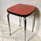 Vintage stool in red formica chrome feet