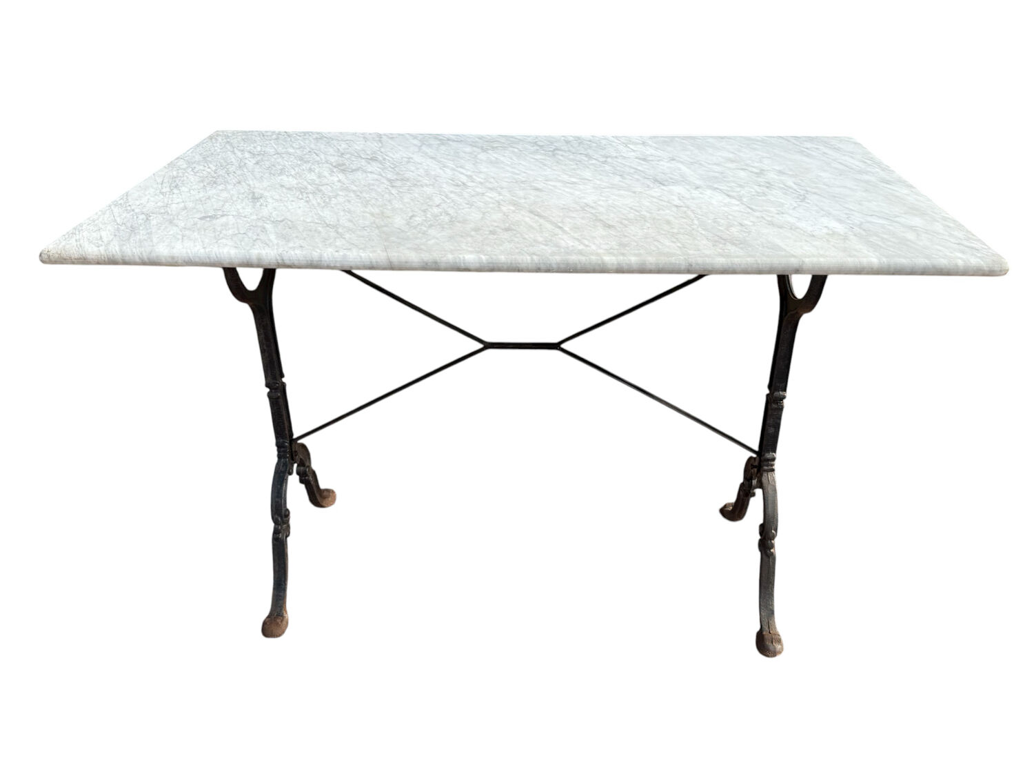 60s Parisian cast iron and marble bistro table
