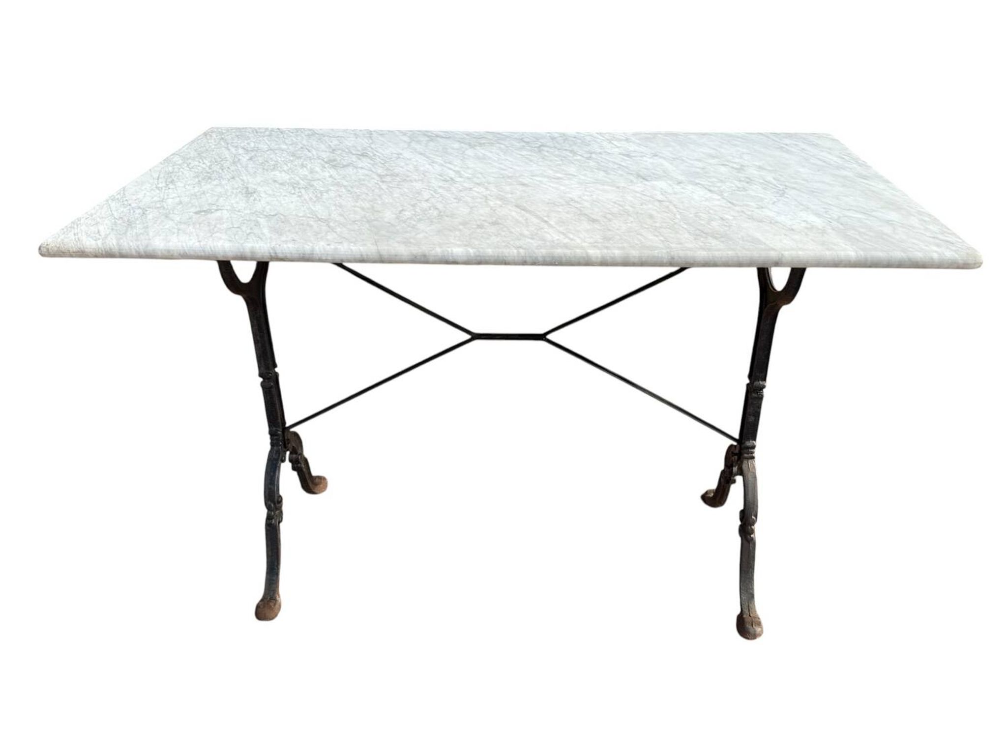 Table bistrot Parisienne fonte et marbre 60’s