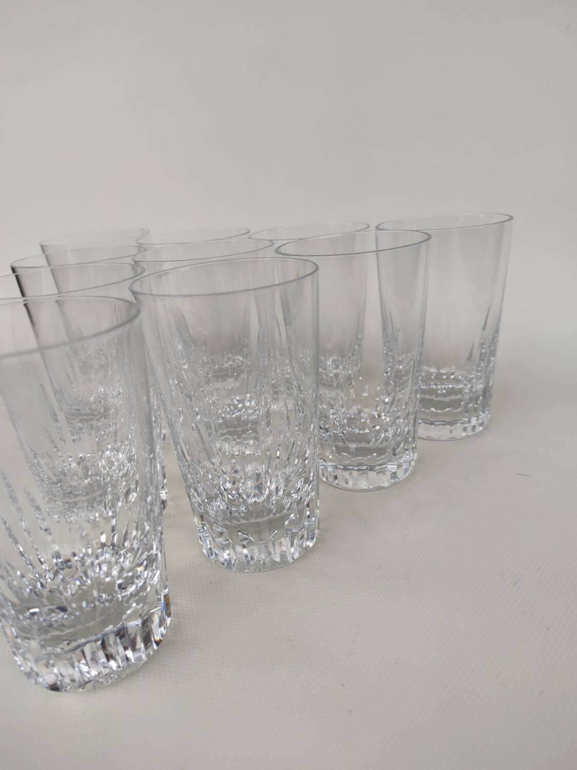 10 baccarat crystal goblets, Cassino model, circa 1970.