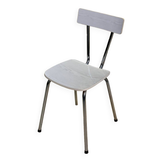 Chaise vintage en Formica blanc