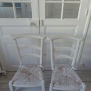Pair of pray god patinated gray pearl waxed finish, seats mulched and bleached