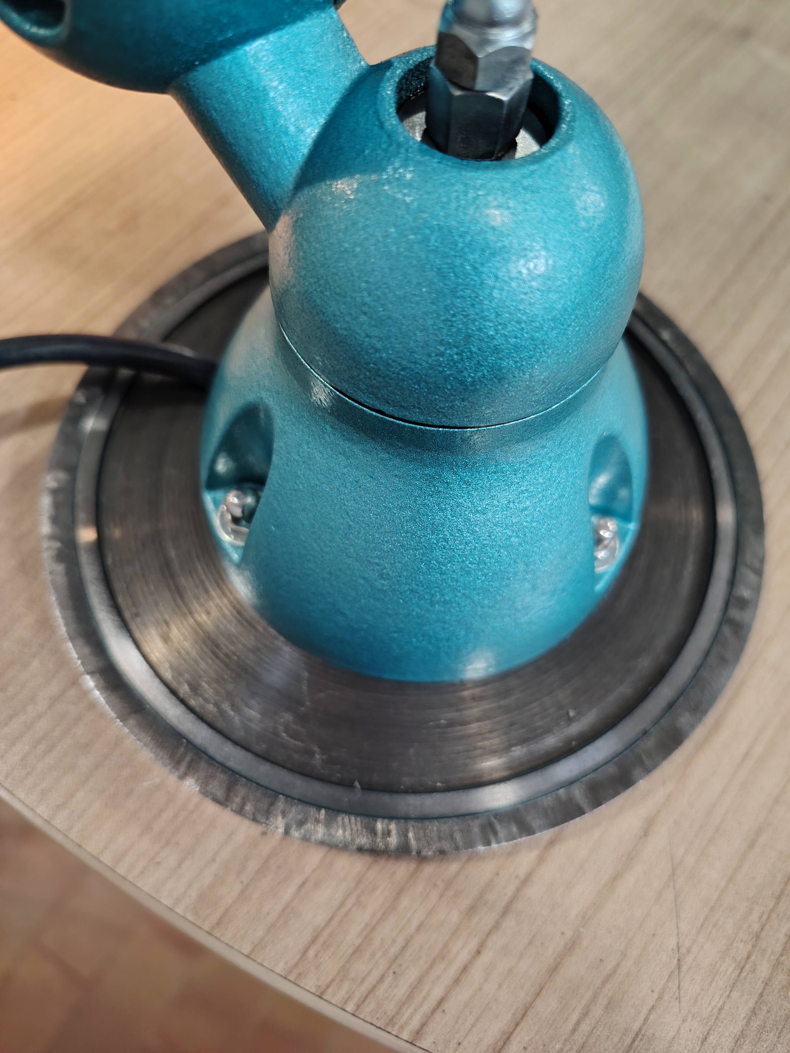 Green Jielde workshop lamp.