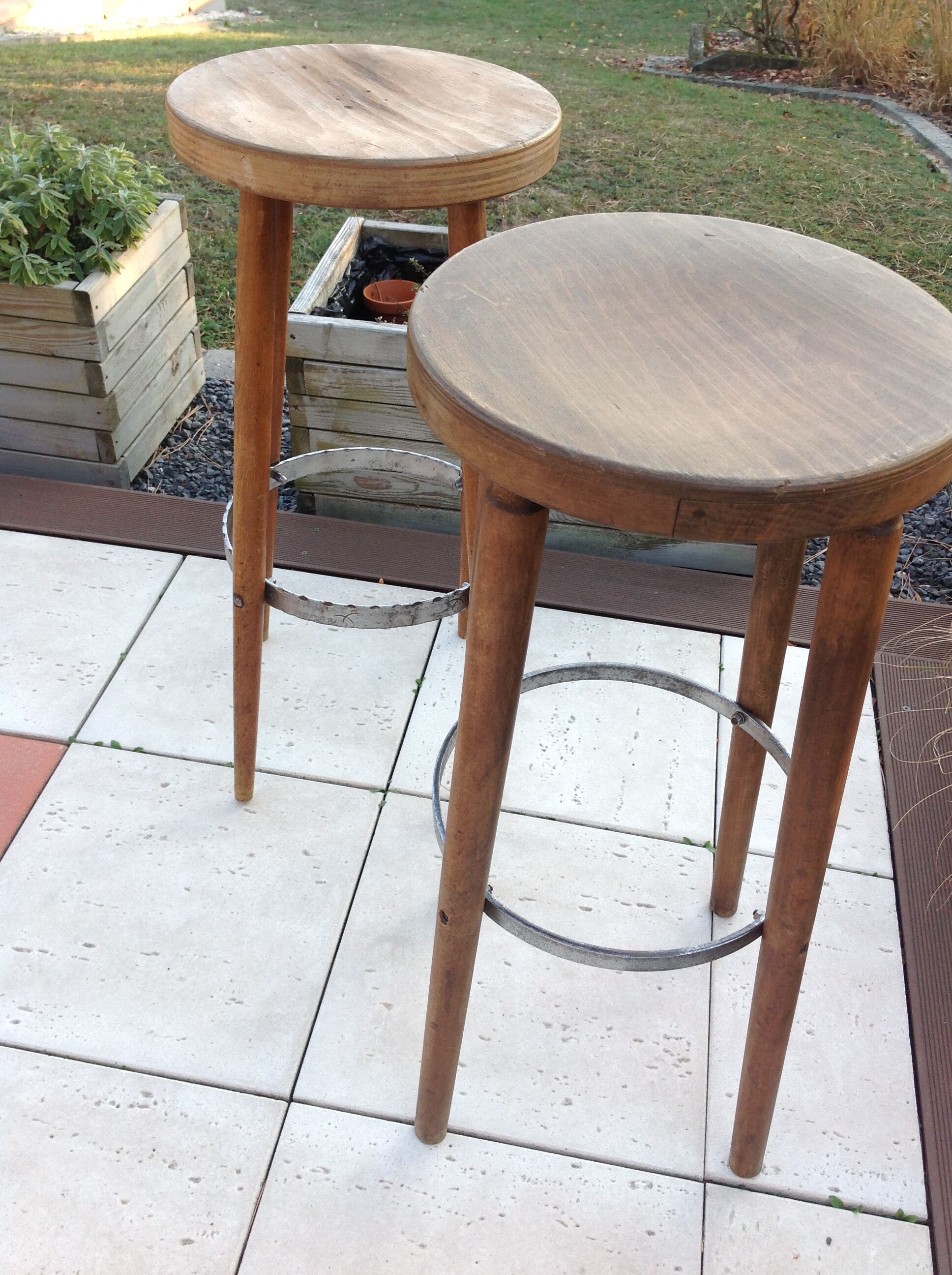 Pair of old stools  60/70