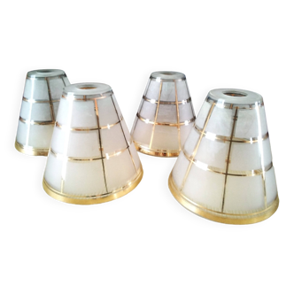 4 Globes, lampshades for Art Deco chandelier