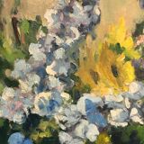 Large Painting, Oil On Canvas, Bouquet Of Flowers, Signed Barjan