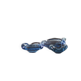 Cendrier en verre de Lütken pour Holmegaard, années 1950, set de 2