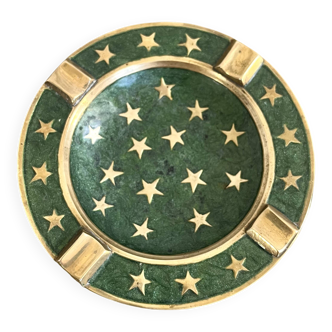 Cloisonné brass ashtray with star decoration