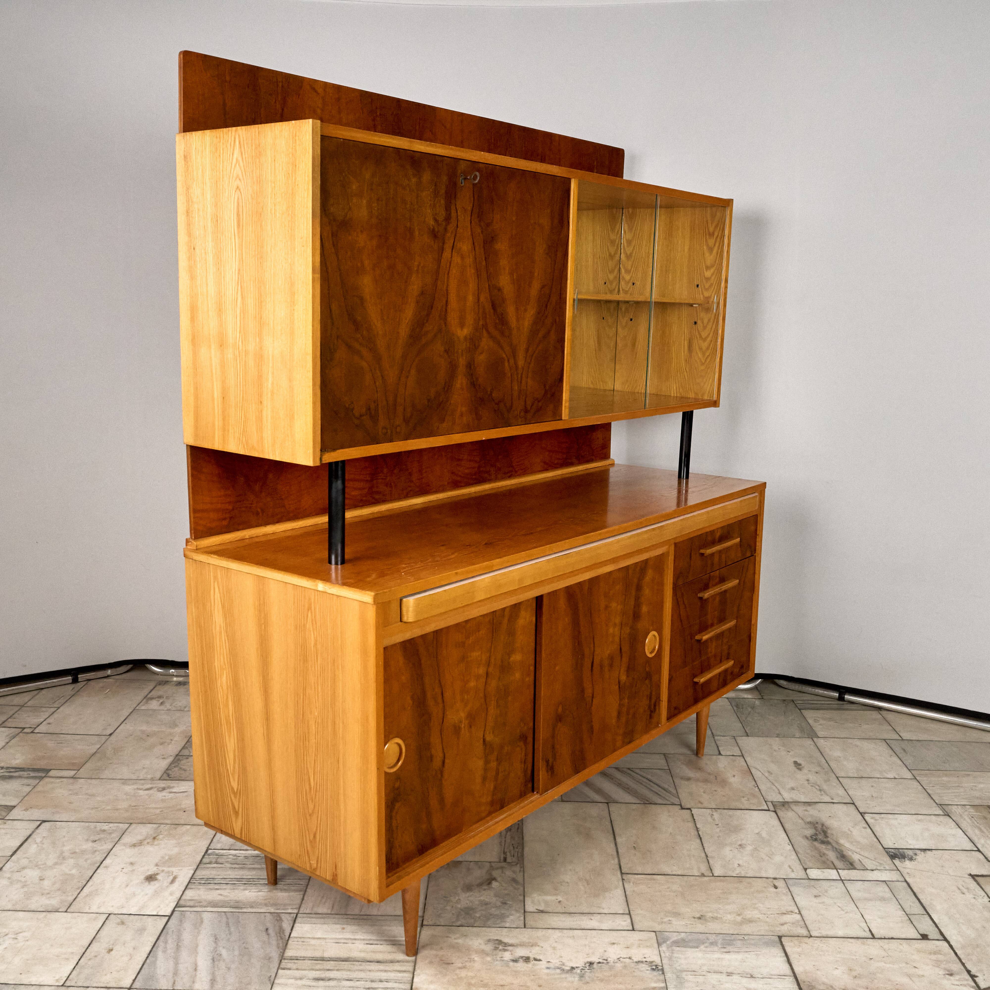 Vintage Credenza with pull-out table, 1960s, Czechoslovakia