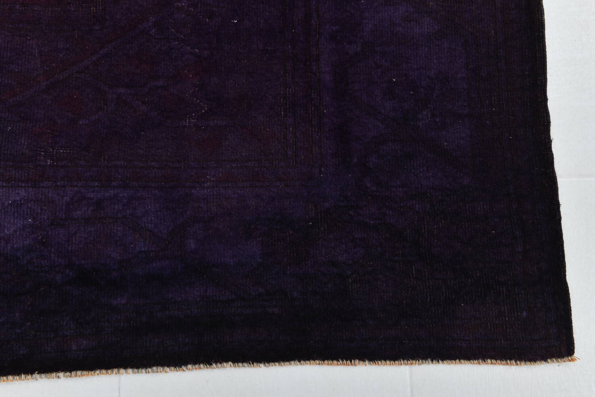 7x10 Dark Purple Turkish Vintage Rug, 215x292 Cm