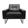Fauteuil en cuir des années 1970 avec pieds chromés